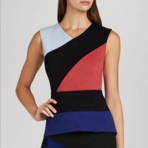 BCBG Max Azaria Asymmetrical Colour Block top